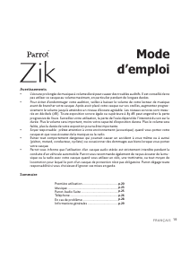 Mode d’emploi Parrot Zik Casque
