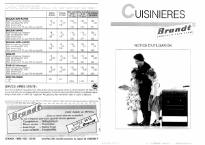 Mode d’emploi Brandt GL625B Cuisinière