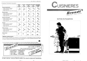 Mode d’emploi Brandt GN610 Cuisinière