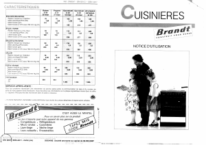 Mode d’emploi Brandt GN624C Cuisinière