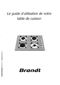 Mode d’emploi Brandt TG210WS1 Table de cuisson