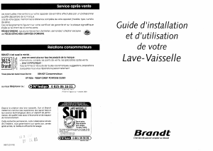 Mode d’emploi Brandt LIA510N Lave-vaisselle
