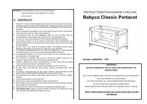 Bruksanvisning Babyco Classic Spjälsäng