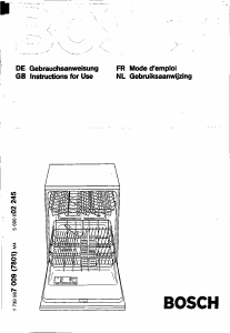 Manual Bosch SGS4000EU Dishwasher