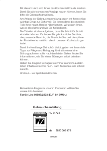 Bedienungsanleitung Siemens HL54724 Herd