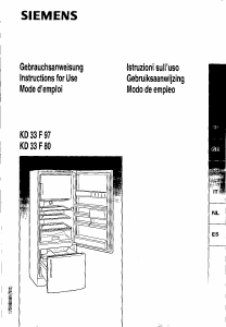 Manual Siemens KD33F97 Fridge-Freezer