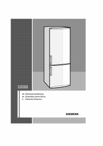 Kullanım kılavuzu Siemens KG53NX00NE Donduruculu buzdolabı