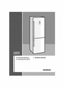 Kullanım kılavuzu Siemens KG57NP71NE Donduruculu buzdolabı