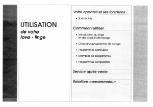 Mode d’emploi Brandt F5200 Lave-linge
