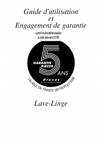 Mode d’emploi Brandt FC582T Lave-linge