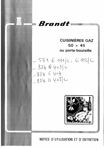 Mode d’emploi Brandt 531G11C Cuisinière