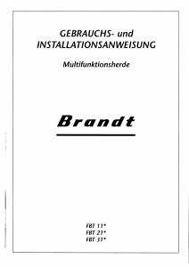 Bedienungsanleitung Brandt FBT31W1G Herd