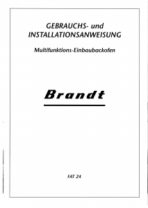 Bedienungsanleitung Brandt FAT24W1G Backofen