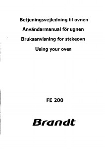 Bruksanvisning Brandt FC212XN1 Ugn
