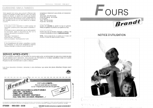 Mode d’emploi Brandt FMN88B Four
