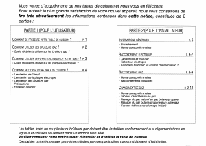 Mode d’emploi Brandt FXTG4H Table de cuisson