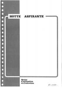 Mode d’emploi Brandt 61H18B Hotte aspirante