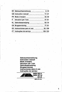 Manual de uso Bosch NKM502A Placa
