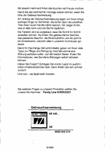 Bedienungsanleitung Siemens HE44077 Herd