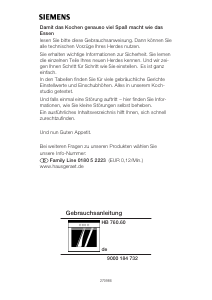 Bedienungsanleitung Siemens HB760260 Backofen