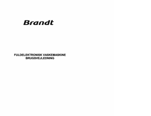 Brugsanvisning Brandt WFE1261K Vaskemaskine