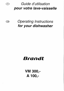 Handleiding Brandt VE305WE1 Vaatwasser