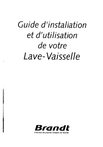 Mode d’emploi Brandt PC44925 Lave-vaisselle