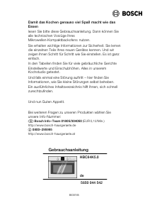Bedienungsanleitung Bosch HBC84K550B Backofen