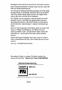 Bedienungsanleitung Bosch HBN6400 Backofen