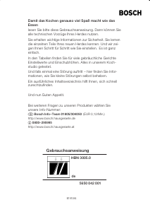 Bedienungsanleitung Bosch HBN300540 Backofen