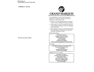 Handleiding Mercury Grand Marquis (1997)