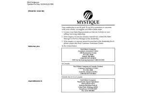 Handleiding Mercury Mystique (1997)