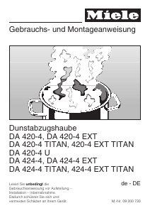 Bedienungsanleitung Miele DA 424-4 EXT Dunstabzugshaube