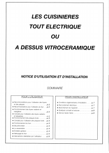 Mode d’emploi Brandt KV261WE1 Cuisinière