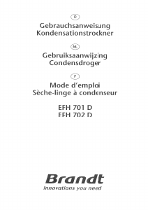 Handleiding Brandt EFH702D Wasdroger