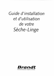 Mode d’emploi Brandt ETE761F Sèche-linge