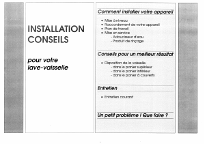 Mode d’emploi Brandt EO90 Lave-vaisselle