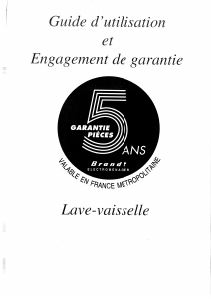 Mode d’emploi Brandt EO359 Lave-vaisselle