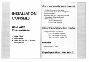 Mode d’emploi Brandt EO142C Lave-vaisselle