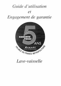 Mode d’emploi Brandt EO251 Lave-vaisselle