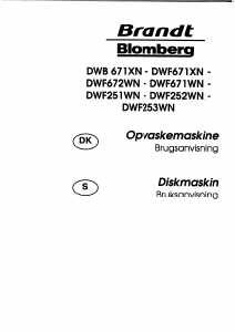Bruksanvisning Brandt DWF672WN Diskmaskin