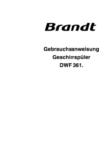 Bedienungsanleitung Brandt DWF361EX1 Geschirrspüler