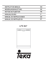 Bedienungsanleitung Teka LPX 827 Geschirrspüler