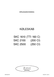 Brugsanvisning Atlas SKC 2500 Køleskab