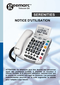 Mode d’emploi Geemarc Sereneties Téléphone