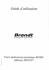 Mode d’emploi Brandt MP4330RN Four