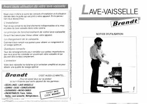 Mode d’emploi Brandt ATG970C Lave-vaisselle