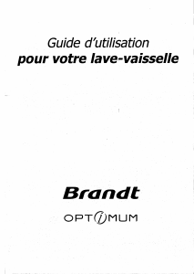 Mode d’emploi Brandt AX338CA Lave-vaisselle