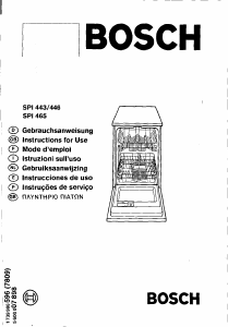 Manual Bosch SPI4462 Máquina de lavar louça