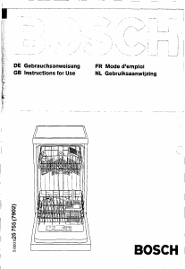 Bedienungsanleitung Bosch SRI5600 Geschirrspüler